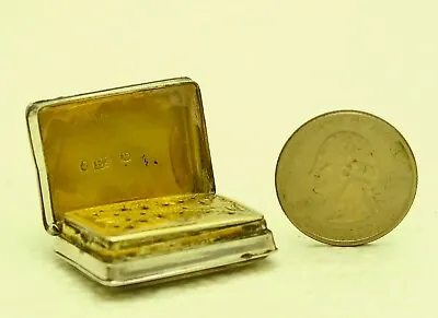 Birmingham English Sterling Silver Gilt Vinaigrette Box Marked E.S Circa 1830 • $329.99