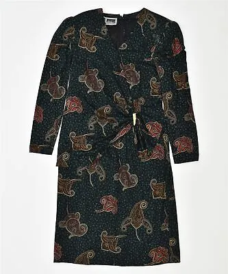 £33.39 • Buy LUISA SPAGNOLI Womens Shift Dress IT 48 XL Black Paisley Wool Vintage OJ10