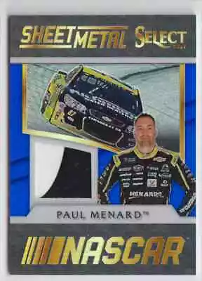 2017 Panini Select Sheet Metal Prizm Blue Paul Menard Metal Patch 090/199 #SM-PM • $6.49