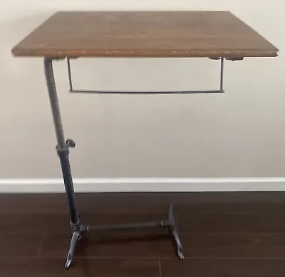 Industrial Cast Iron Adjustable Height Drafting Writing Table Unbranded Antique • $479.99