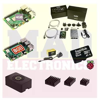 $22.95 • Buy Raspberry Pi 4 B 4GB / 8GB / Red White Case / Power Supply / Kit /Heatsink