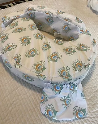 My Brest Friend Nursing Pillow W/peacock Feather Design Cover • $40