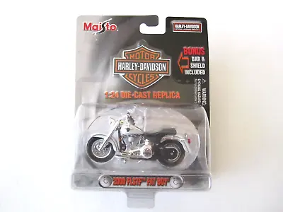 Maisto Harley Davidson Motorcycles 1:24 Die-Cast Replica 2000 FLSTF Fat Boy • $20