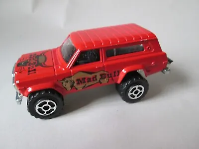 Majorette 4x4 Jeep Cherokee Mad Bull Red Truck #236 France 1/64 • $10.99