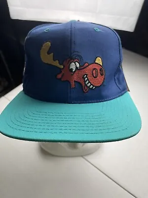 Vintage 90’s MCM Universal American Needle Bullwinkle Snapback Hat New With Tags • $94.95