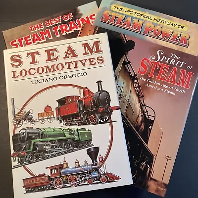 RAILROAD TRAIN BOOKS.(4) Steam Era. Large Hard Cover Books. Lot A • $31.95