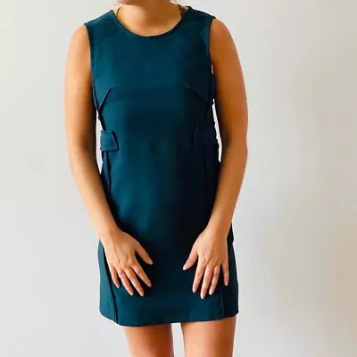 Womens Massimo Dutti Green Mini Dress Brand New Green Short Small Uk 8 • $18.65