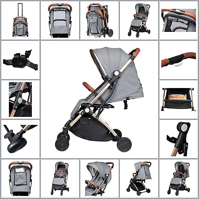 Luxury Lightweight Foldable Stroller Compact Travel Buggy With One Hand Foldable • £119.99