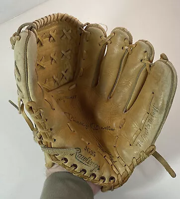 Vintage Mickey Mantle Rawlings JG95 Wing Tip Baseball Glove Mitt RHT Read Descr • $79.97