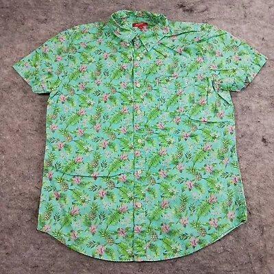 Arizona Jeans Button Down Mens M Retro Bright 80s Vibe Colors Hawaiian Tiki • $8.47