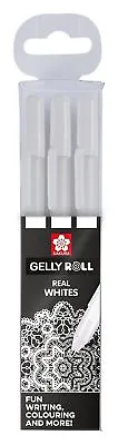 Sakura Gelly Roll Basic Bright White Gel Pens Set Of 3 In A Wallet • £5.97