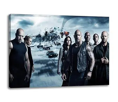 FAST AND THE FURIOUS 8 CANVAS Fate Poster Photo Print Wall Art  30x 20 CANVAS • £29.97