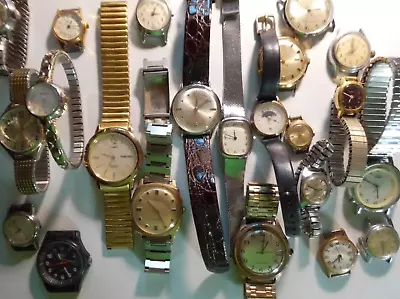 Lot Of 23 Vintage Timex Watches Quartz & Mechanical 4 Repair Or Parts Lot# 76 • $19.99
