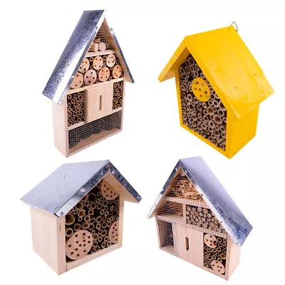 Wooden Insect Bee House Natural Wood Bug Hotel Shelter Garden AllPetSolutions • £9.49