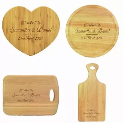 Personalised Wooden Chopping Board Wedding Engagement Anniversary Couples Gift • £10.95