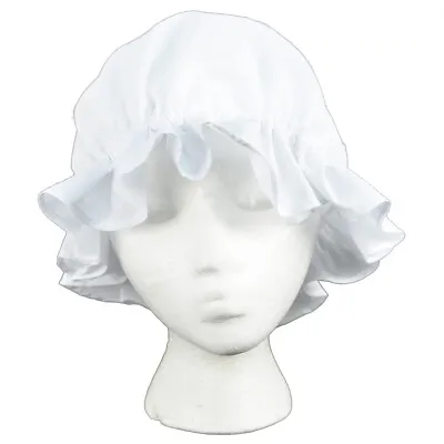 Colonial Amish Mob Cotton Hat Womens White Bonnet Poor Girl/Maid/Pilgrim Costume • $12.90