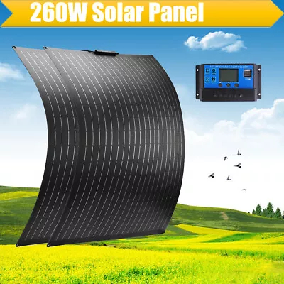 130W 260W High Flexible Mono Solar Panel Kit 12V Off Grid System RV Trailer Boat • £79.99