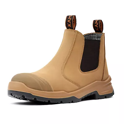 Work Boots For Men Slip On Work Shoes Steel Toe Cap Waterproof Safety Shoes • $69.99