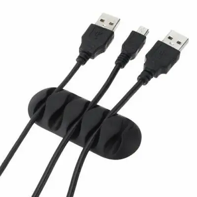 USB Desk Cable Lead Wire Tidy Holder Cable Clip Tie Wire Cord Management • £3.99