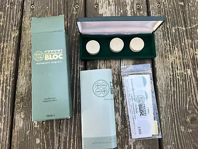 Vintage Magna Bloc Set Of 3 Therapeutic Magnets & Adhesive Pads With Box • $64.58