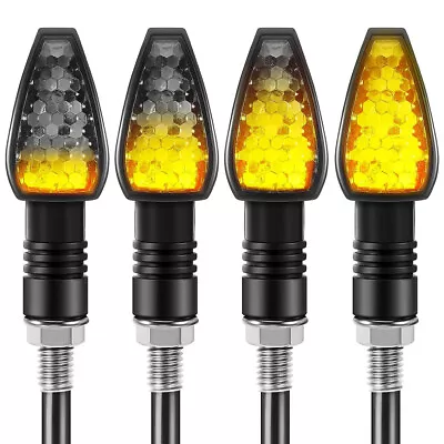 4x Smoke Mini LED Motorcycle Turn Signal Flash Blinker Light Amber For Dirt Bike • $16.36