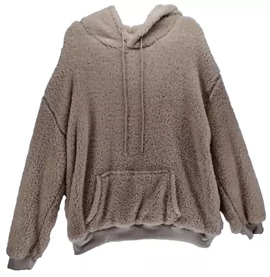 PEGENO Men's Fuzzy Sherpa Hoodie Pullover Sweatshirt Loose Cozy Pockets Size XL • $23.99