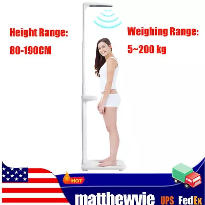 Physician Medical Body Weight Scale 440lb Capacity Measure Height Multifunction • $185.40