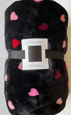 $44.99 • Buy Victoria's Secret  Sherpa Plush Fleece Blanket Valentine Hearts Throw Blanket