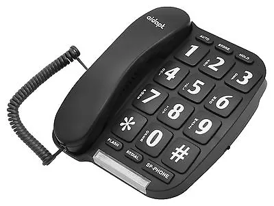 Aidapt Easy To Read Big Button Black Corded Hands Free Home Phone Telephone  • £19.99