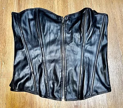 Faux Leather Bustier Halloween Costume Club Wear Cosplay Sz 2XL • $29.50