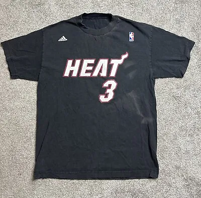 Adidas Basketball Mens Shirt #3 Dwyane Wade Miami Heat NBA Basketball Jersey Tee • $10