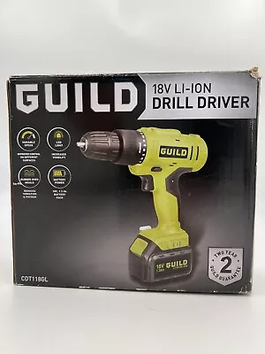 Guild Cordless Drill Driver 18V Body Only *BARE DRILL TOOL* • £20.99