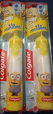 2 X Colgate Minions Battery Powered Toothbrush Kids Soft  - Yellow Bob • £11.99