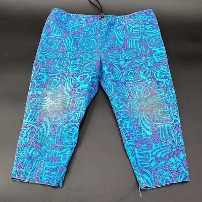Vintage 70s Whistle Stop Girls Capri Small 4 Made In USA Blue Drawstring Hawaii • $29.97