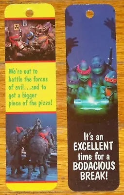 Lot 2 Vintage 1991 Teenage Mutant Ninja Turtles Ii Antioch Bookmarks • $8.99