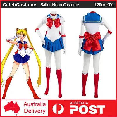 Anime Sailor Moon Tsukino Usagi Cosplay Costume Uniform Dress Halloween Outfits • $48.44