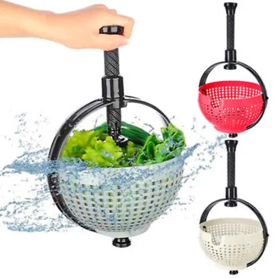 Salad Spinner Scratch Resistant Nylon Spinning Colander With Collapsible Handle • £9.99