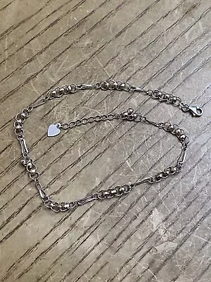 RCI Vintage Sterling Silver 925 Signed Long Link Bracelet Anklet Size 10-11” • $28