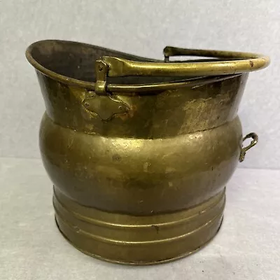 Vintage Brass Coal Scuttle Planter Display 28cm Tall T3416 • £12.50