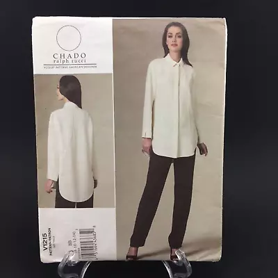 Vogue 1215 Chado Ralph Rucci Shirt Pants Pattern Uncut 8 10 12 14 Sculptural Top • $18.11