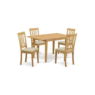 NOAN5-OAK-C 5 Pc Dining Room Set - Kitchen Dinette Table And 4 Dining Chairs • $439.57