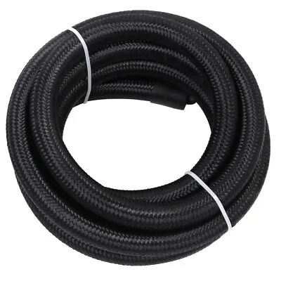 AN6 6AN 3/8  Fuel Line Hose Braided Nylon Stainless Steel Oil Gas CPE 10FT Black • $20.49