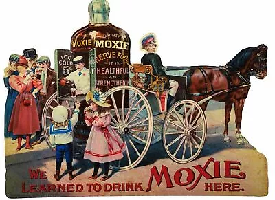 We Learned Drink Moxie Here 25  Heavy Duty Usa Made Metal Soda Advertising Sign • $174