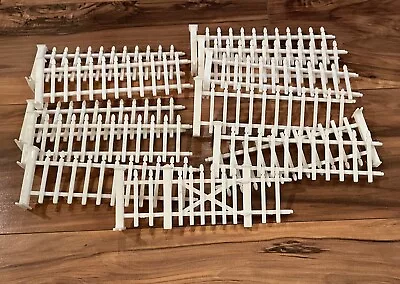 Marx WHITE PICKET FENCE Vintage Tin Dollhouse Furniture Accessory Plastic 1:16 • $11.50