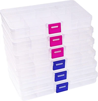 £9.95 • Buy Lamondre 6 Pcs Jewellery Storage Box Bead Earring Organisers, Clear Plastic Bead