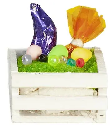 Dolls House White Easter Crate & Chocolate Bunny Miniature Nursery Accessory • $9.50