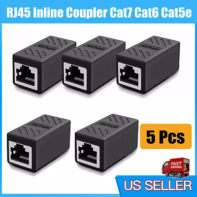 1-5PACK RJ45 Inline Coupler Cat6/Cat5e Ethernet Network Cable Extender Connector • $5.99