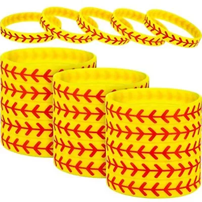 Jovitec 24 Packs Softball Bracelet Wristband Silicone Gift For Player Teams • $13.23