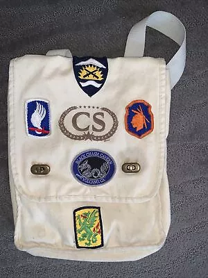Vintage Backpack With Air Force Military Patches 415 Brigade 174 Airborne • $70.03