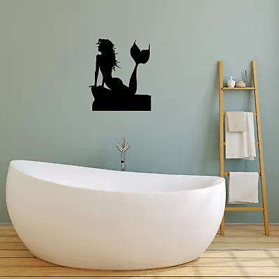 Vinyl Decal Bath Mermaid Sea Ocean Girl Style Wall Sticker Mural Gift (g014) • $19.99
